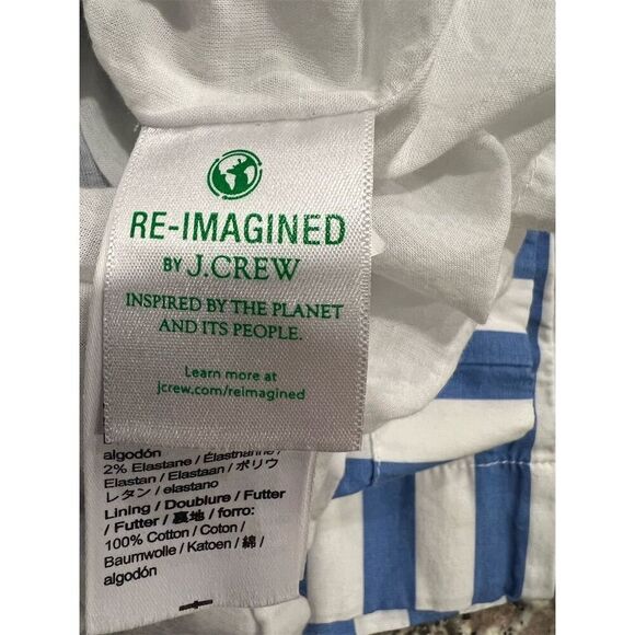 J. Crew  Factory Women's Size 14 Blue Striped Mini Shift Dress Sleeveless Casual - Picture 6 of 8